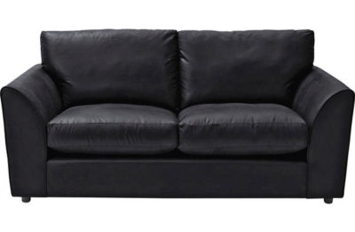 HOME New Alfie Large Leather Effect Sofa - Black
